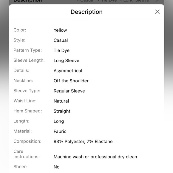SHEIN Tie dye Off Shoulder Dress 4x - Picture 5 of 5